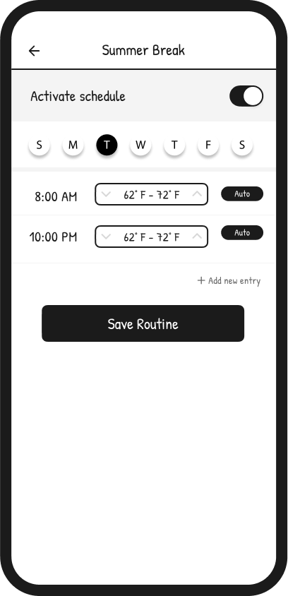 Wireframe — routine editor